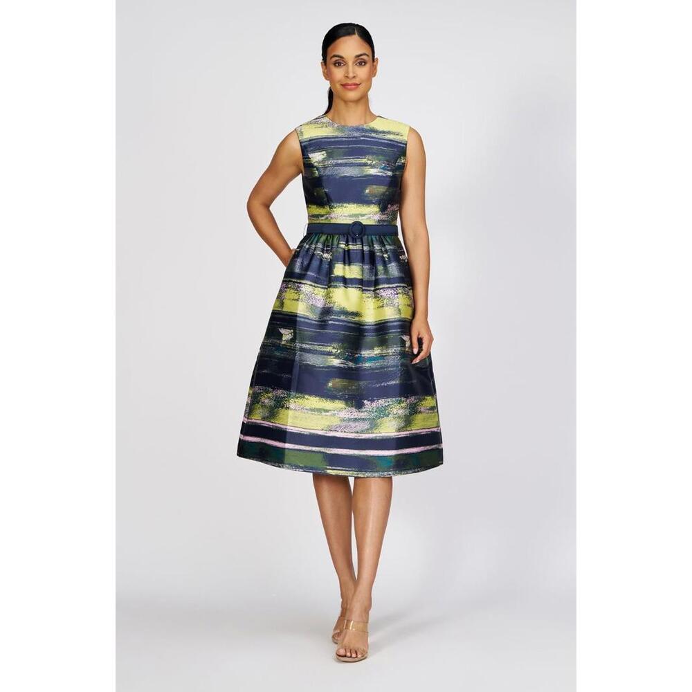 NEW, Kay Unger SPENCER COCKTAIL DRESS in Multicolor Sz 10 #MD1212
